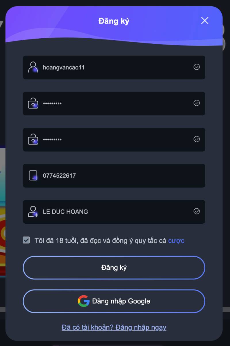 EE88 - link trang chủ nhà cái ee88 casino đăng nhập tại ee88.mov 70 Điền thông tin đăng ký